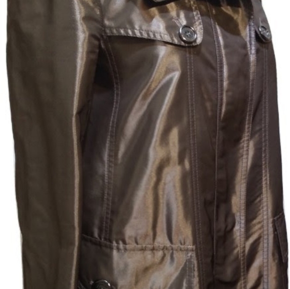 BURBERRY PROSRUM Size 6 Metallic Hooded Coat - Picture 11 of 16